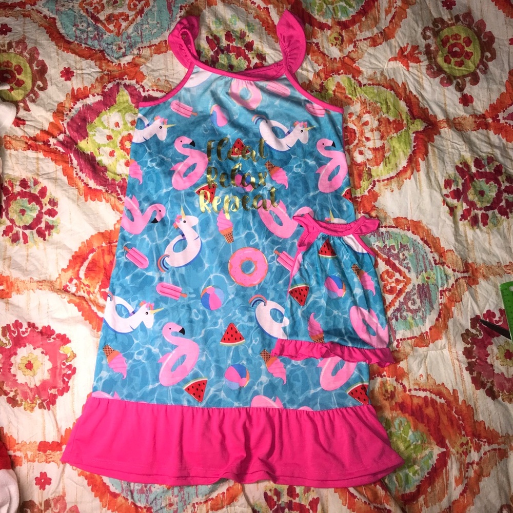 Summer Matching Doll PJ dress set